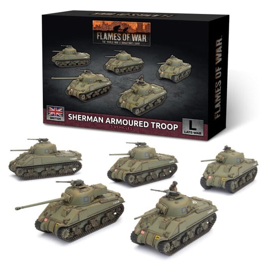 British Sherman Armoured Troop - Late-War - Brand New - Flames of War
