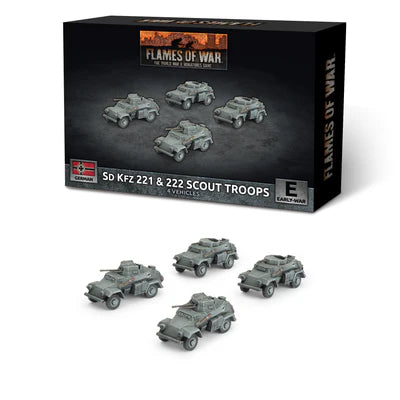 Pre-order: Sd Kfz 222 / 221 Scout Troop - Early War - Brand New - Flames of War