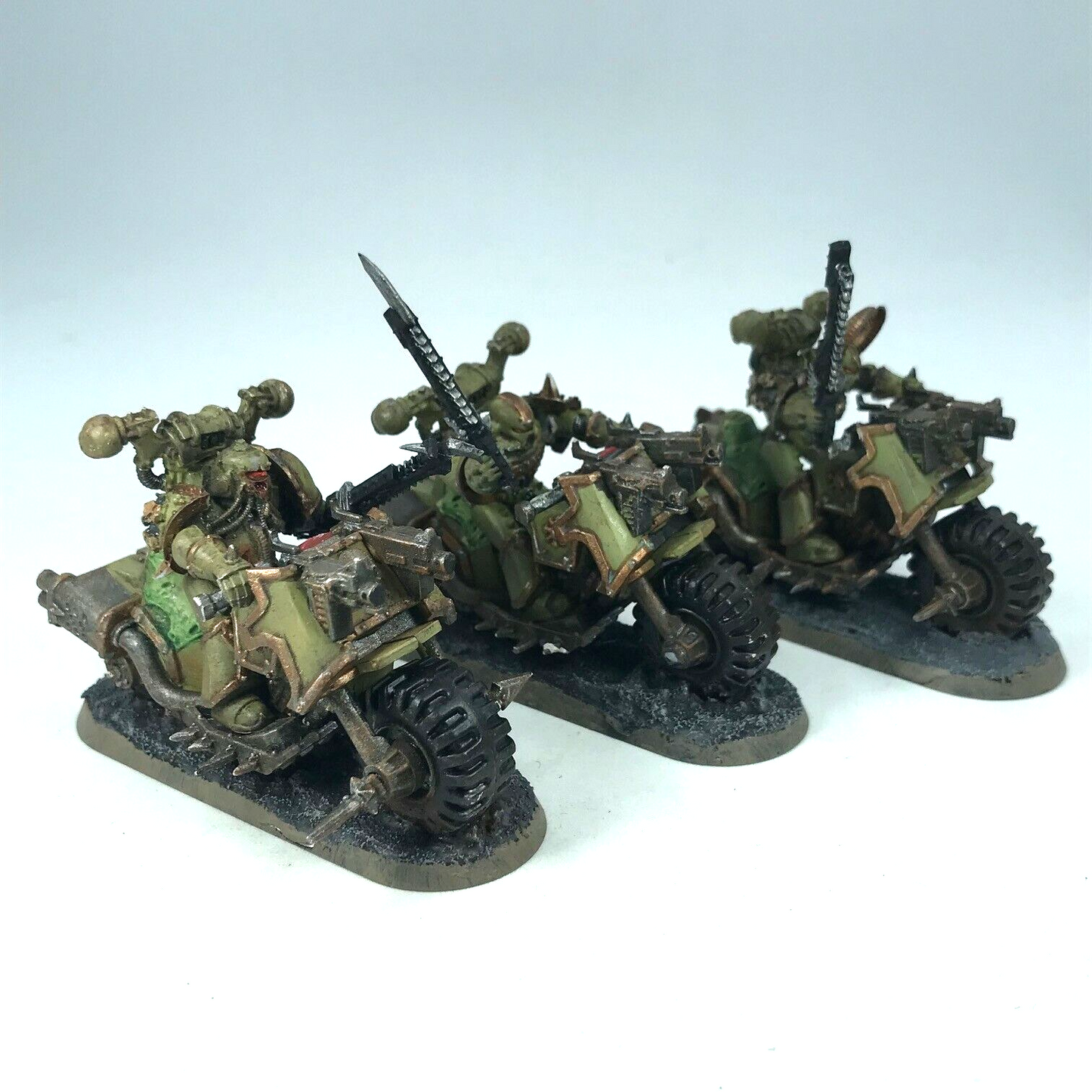 Chaos Plague Marine Bike Squad Nurgle - Painted - Warhammer 40K C2072