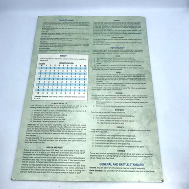 Classic Warhammer Rules Playsheet Card - Warhammer Fantasy X1