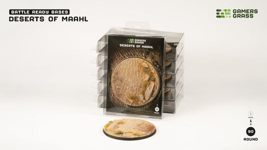 Desert Of Maahl Battle Ready Base - 90mm Round - Brand New - Gamers Grass