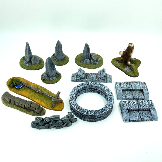 Misc Scenery - Walls / Barricades / Well / Rocks / Trees - Painted Terrain