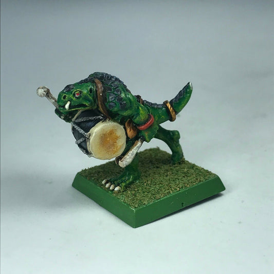 Saurus Command Musician Lizardmen - Painted - Warhammer Fantasy X8490