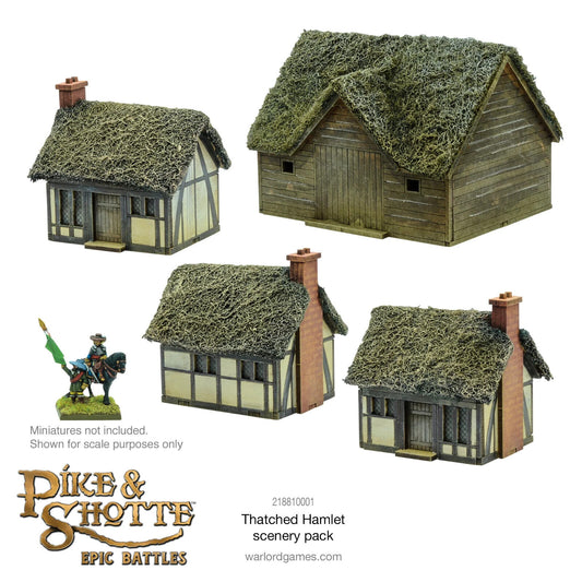 Thatched Hamlet Scenery Pack - Pike & Shotte Epic Miniatures Warlord Games
