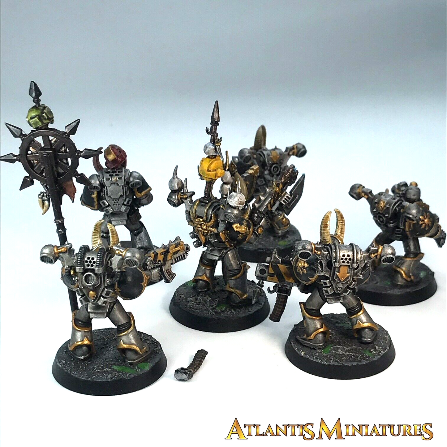 Painted Iron Warriors Space Marine HQ Company Squad - Warhammer 40K C336