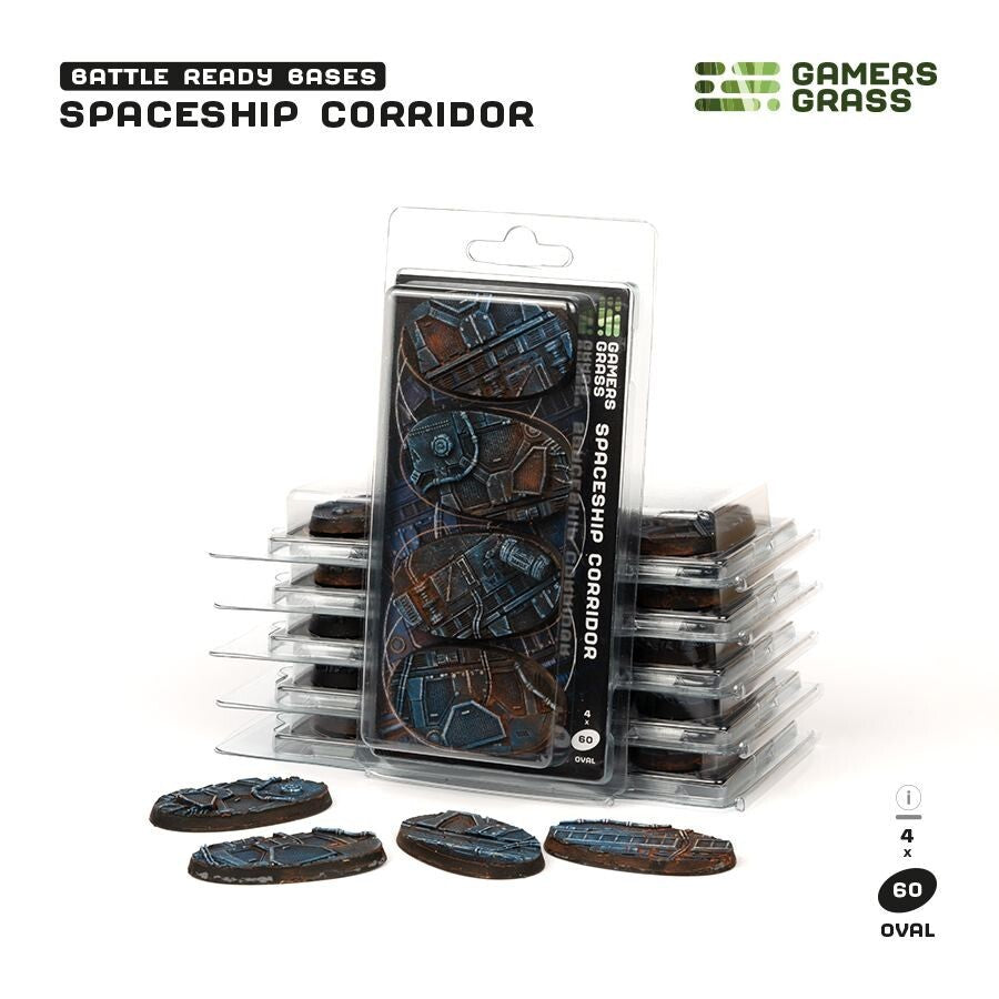 Spaceship Corridor Battle Ready Bases - 60mm Oval - Brand New - Gamers Grass