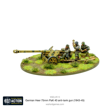 German Heer 75mm PAK 40 Anti-Tank Gun - Warlord Games Bolt Action Miniatures