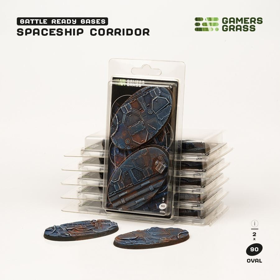Spaceship Corridor Battle Ready Bases - 90mm Oval - Brand New - Gamers Grass