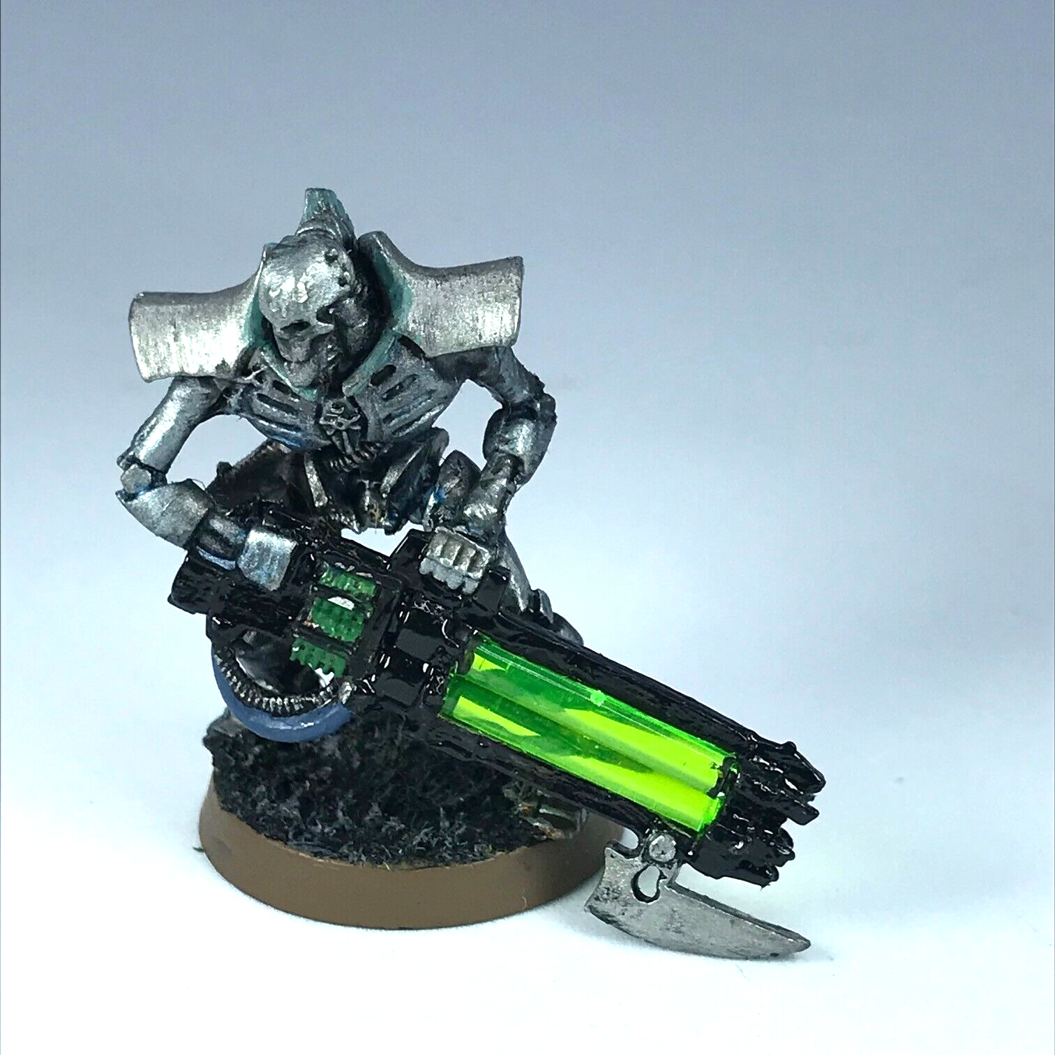 GW 40k Necron Metal Loose Mini Necron Immortal With Green Rods GW 40k Necron Metal Loose Mini Necron Immortal With Green Rods
