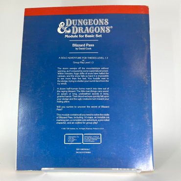 Blizzard Pass Basic Set Module The Forgotten Realms - Dungeons and Dragons M1230
