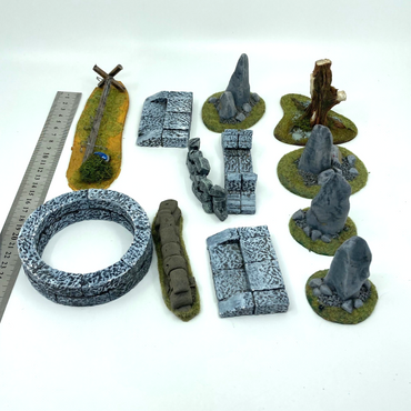 Misc Scenery - Walls / Barricades / Well / Rocks / Trees - Painted Terrain