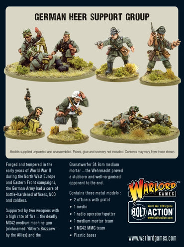 German Heer Support Group - Brand New - Warlord Games Bolt Action Miniatures
