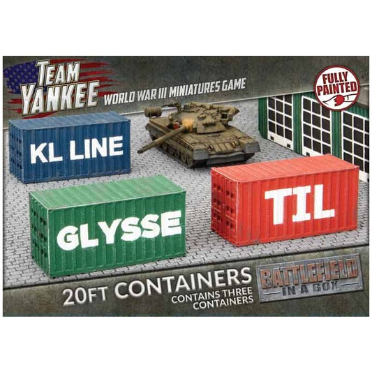 20ft Containers - Painted 15mm Scale - Brand New - Battlefield In A Box