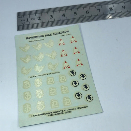 Classic Ravenwing Bike Squadron Space Marines Transfer Sheet Warhammer 40K T245
