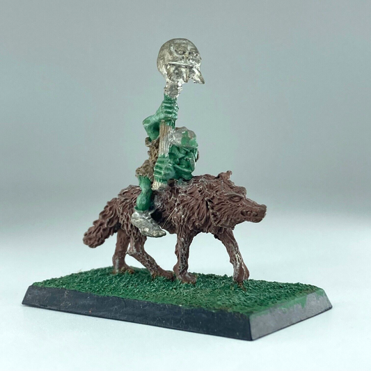Goblin Wolf Rider With Icon - Orcs & Goblins - Warhammer Fantasy Metal GW X14633