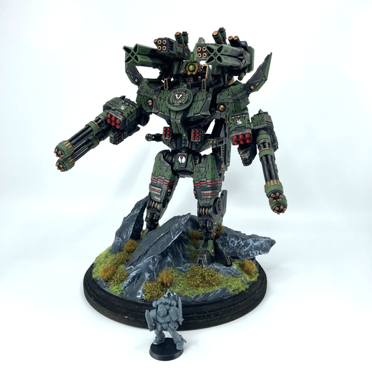 Large Robotic Titan Knight on Plinth Base - Serious Kitbash - Painted Model