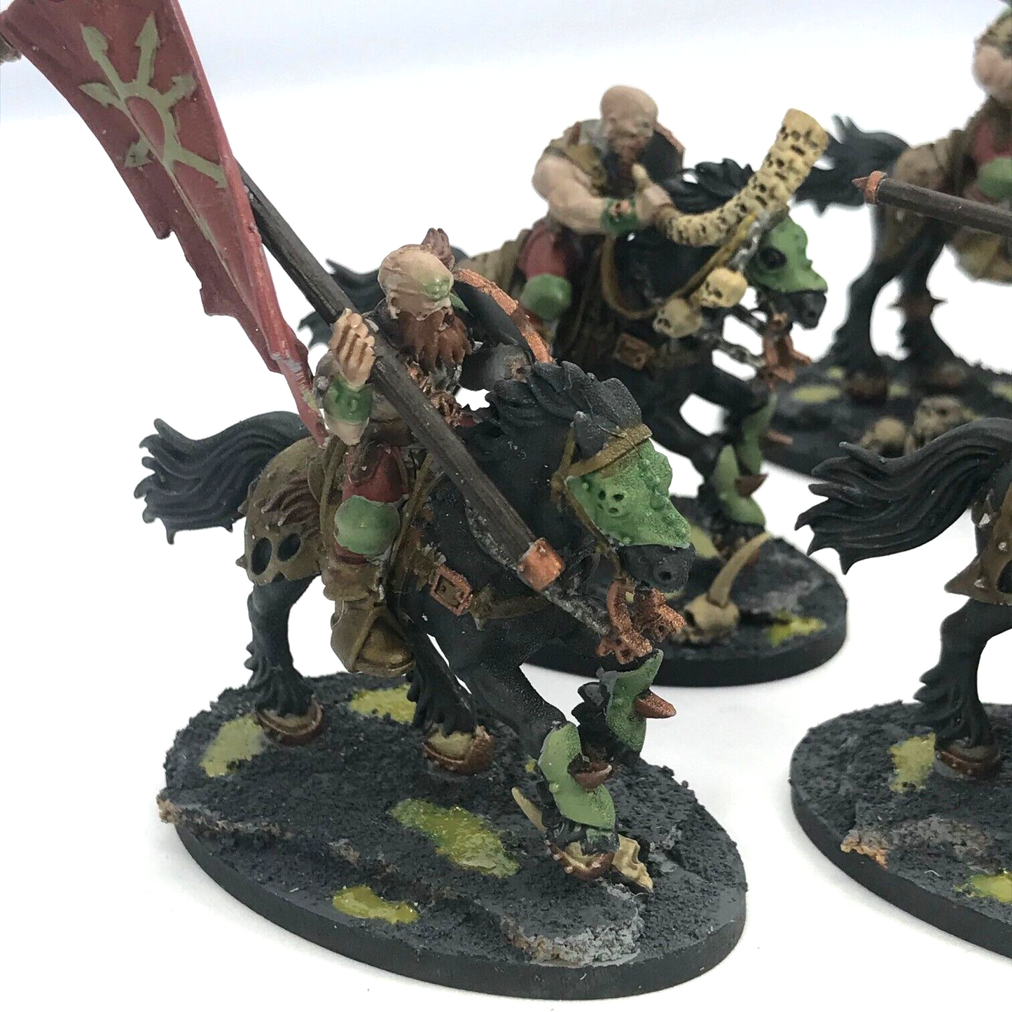 Chaos Marauders Cavalry Nurgle Chaos - Painted - Warhammer Age of Sigmar BOX13