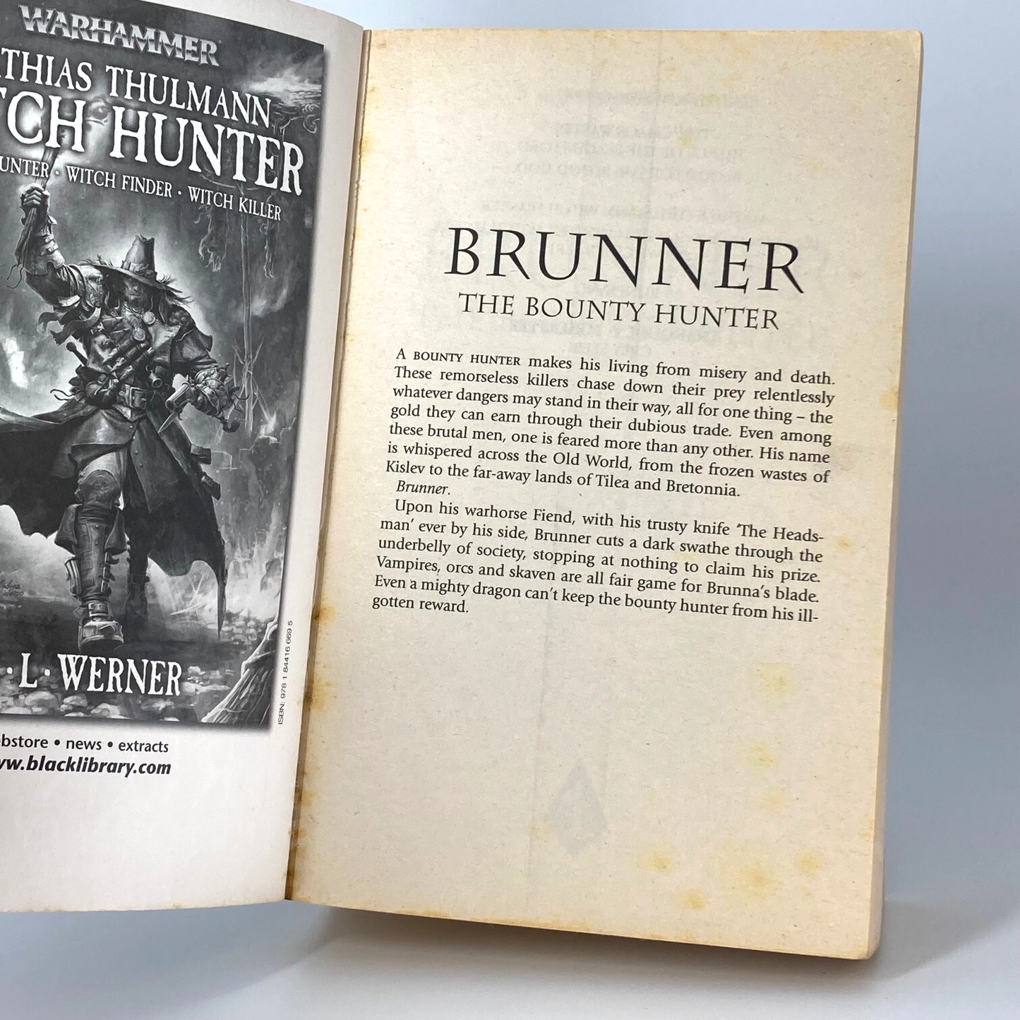 Brunner The Bounty Hunter (2010) - C. L. Werner - Black Library Warhammer M1696