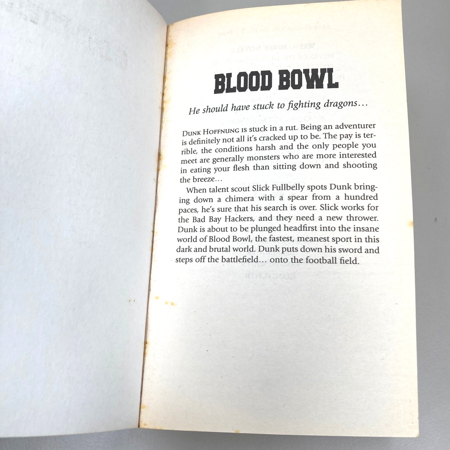 Blood Bowl - Matt Forbeck - Paperback 2005 Black Library Warhammer Fantasy M890
