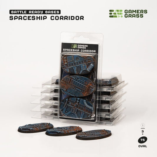 Spaceship Corridor Battle Ready Bases - 75mm Oval - Brand New - Gamers Grass