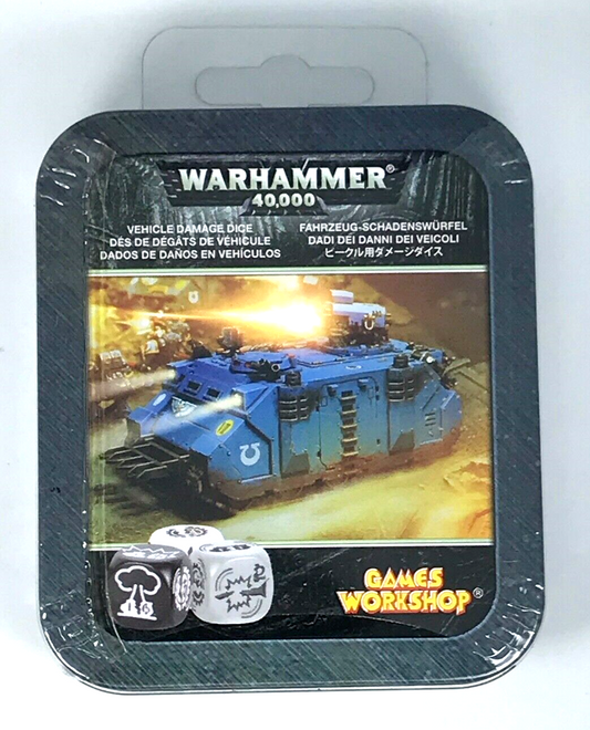 Classic Space Marine Vehicle Damage Dice - Sealed (minor rust on tin) 40K BOX12