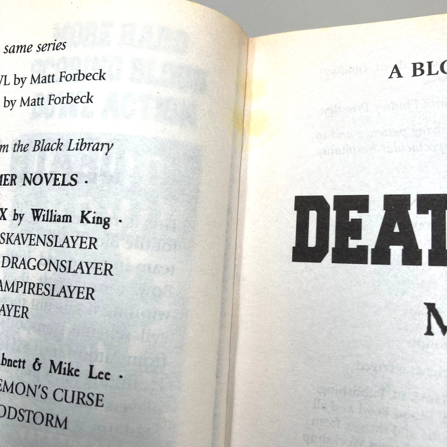 Blood Bowl Death Match 2006 - Graham McNeill - Paperback Black Library M698