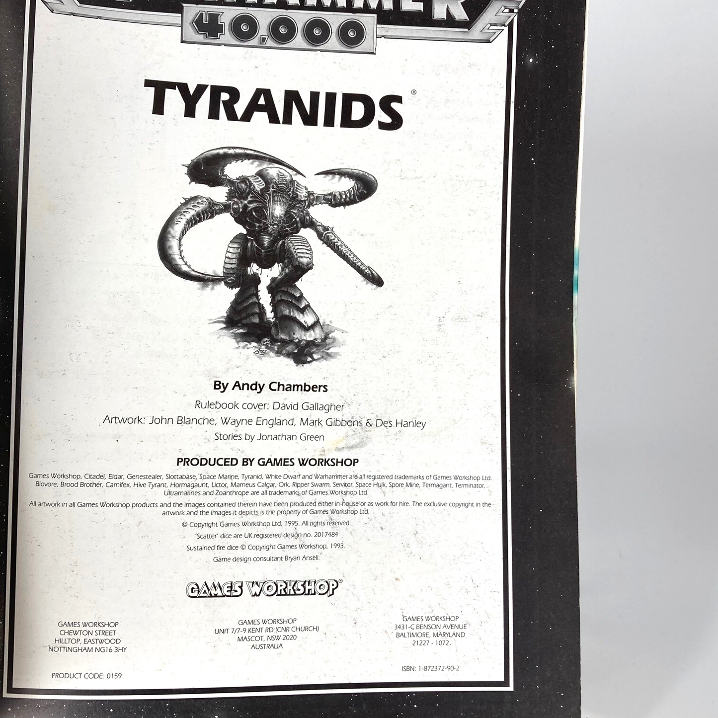 Tyranids Codex Supplement - 2nd Edition Warhammer 40k Games Workshop M1736
