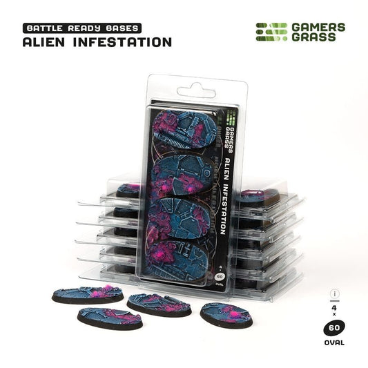 Alien Infestation Battle Ready Bases - 60mm Oval - Brand New - Gamers Grass