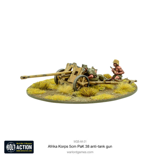 Afrika Korps 5cm PAK 38 Anti-Tank Gun - Warlord Games Bolt Action Miniatures