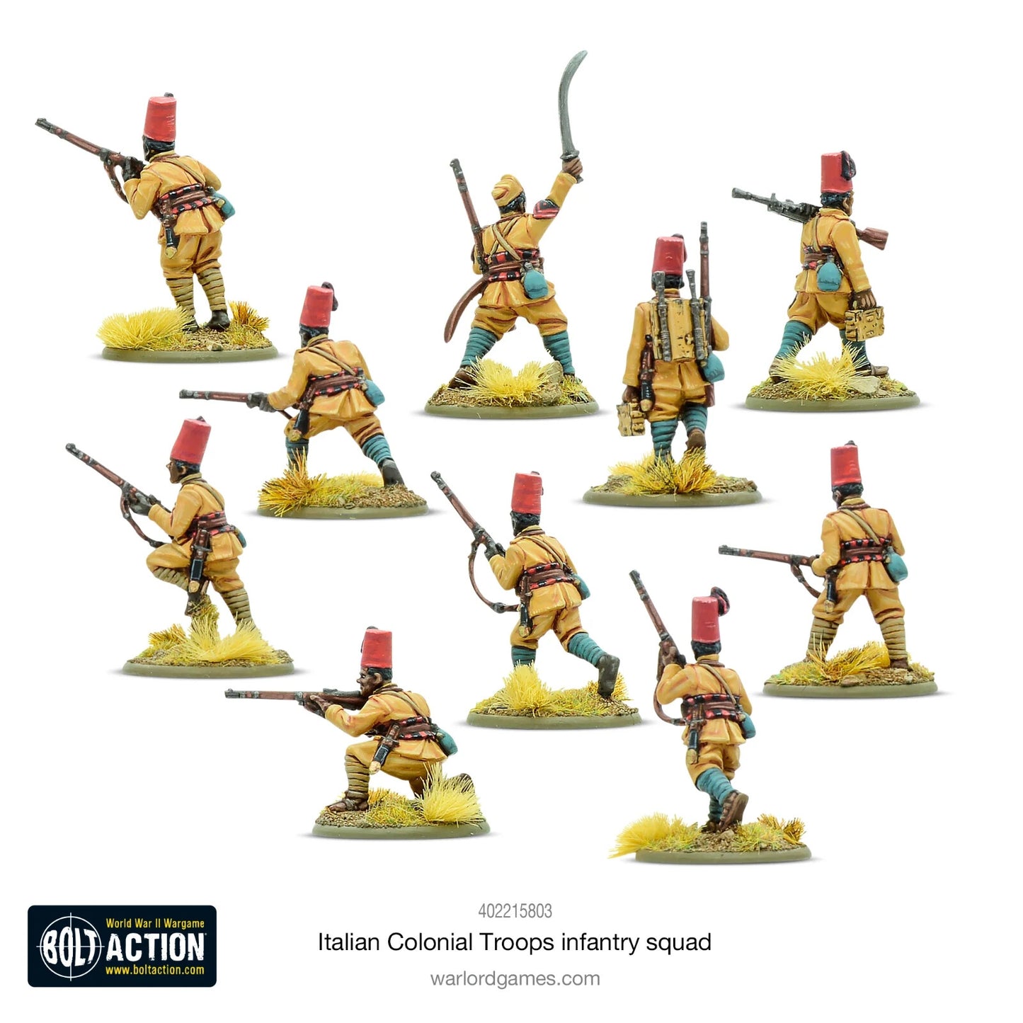 Italian Colonial Infantry Troops Section - Warlord Games Bolt Action Miniatures