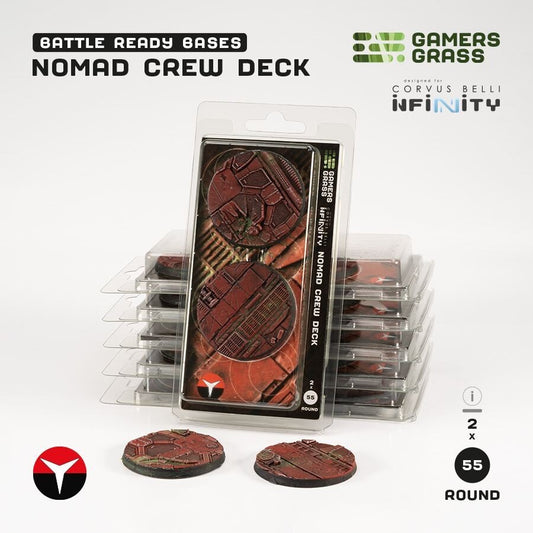 Nomad Crew Deck Battle Ready Bases - 55mm Round - Brand New - Gamers Grass