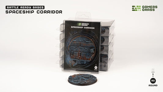 Spaceship Corridor Battle Ready Base - 80mm Round - Brand New - Gamers Grass
