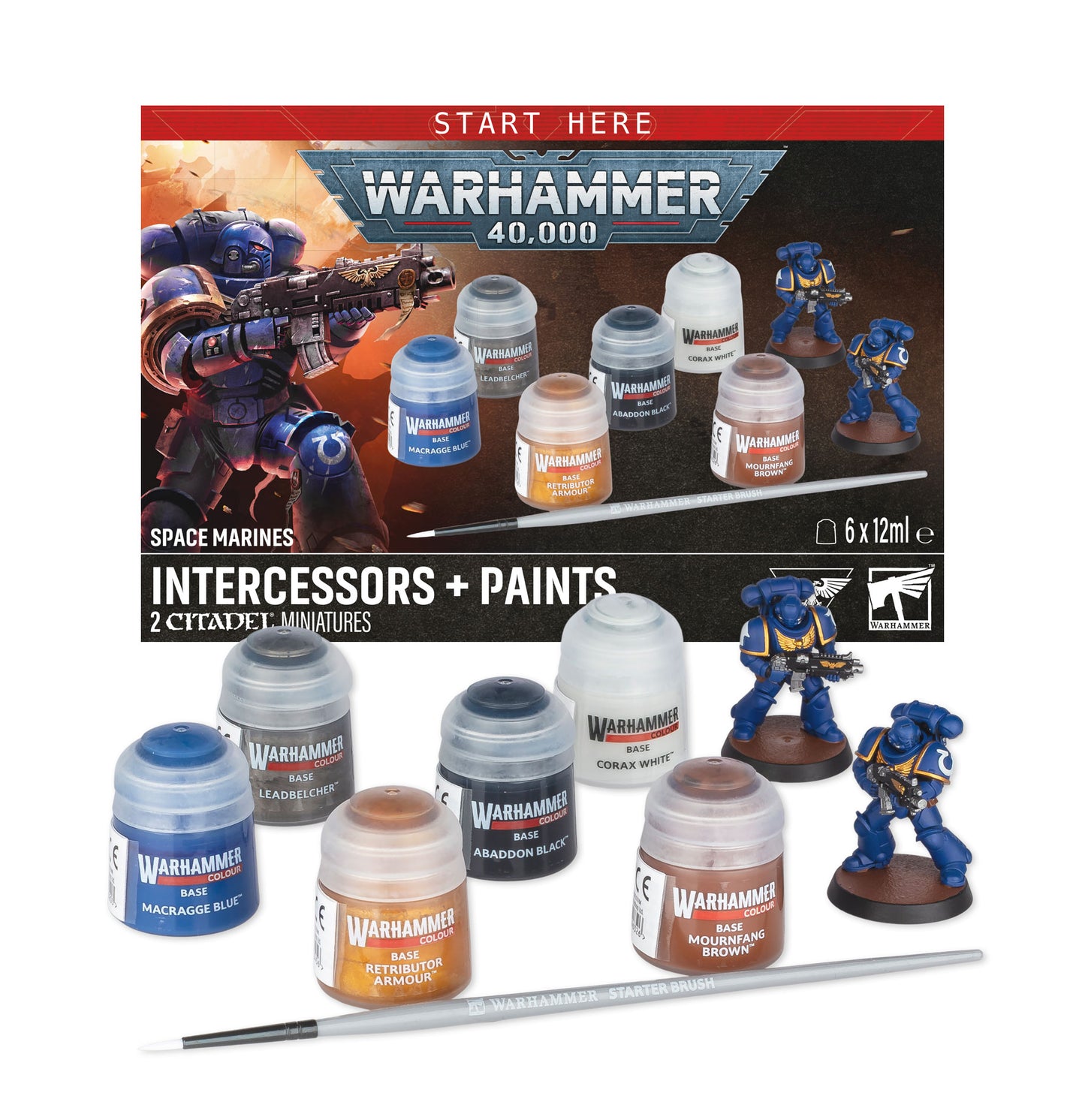 Pre Order: Space Marine Intercessors + Paints - Space Marines - Warhammer 40K - Games Workshop - Brand New