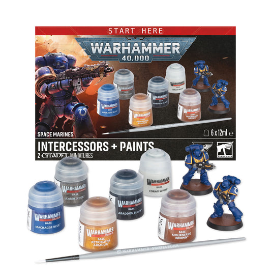Pre Order: Space Marine Intercessors + Paints - Space Marines - Warhammer 40K - Games Workshop - Brand New