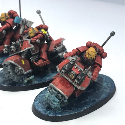 Blood Angels Attack Bike Squad Space Marines - Painted - Warhammer 40K C2573