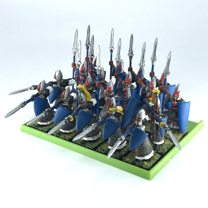 High Elves Spearmen Regiment - Warhammer Fantasy Painted - Some Metal