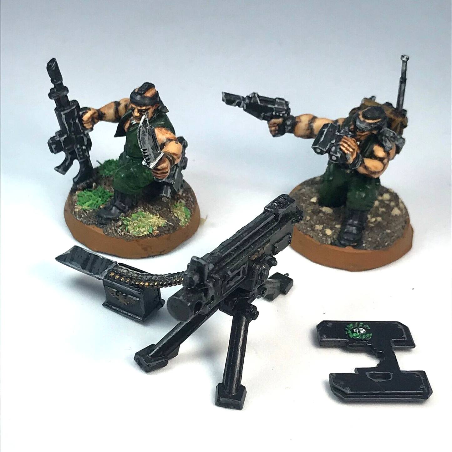 Catachan Heavy Bolter Team Imperial Guard - Painted - Warhammer 40K X2282