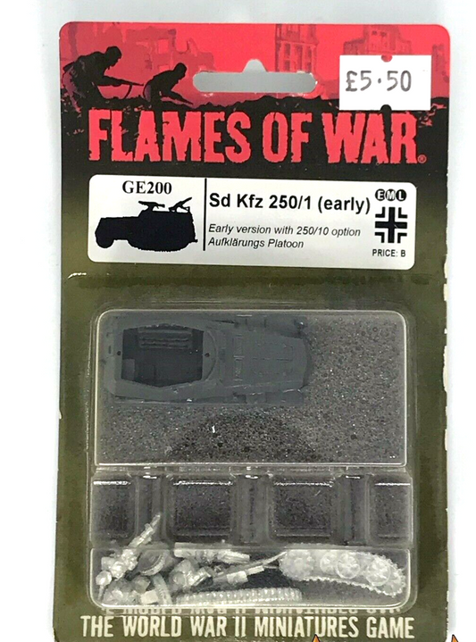 WW2 German Axis SD KFZ 250/1 Halftrack - Blister - Flames of War C1597