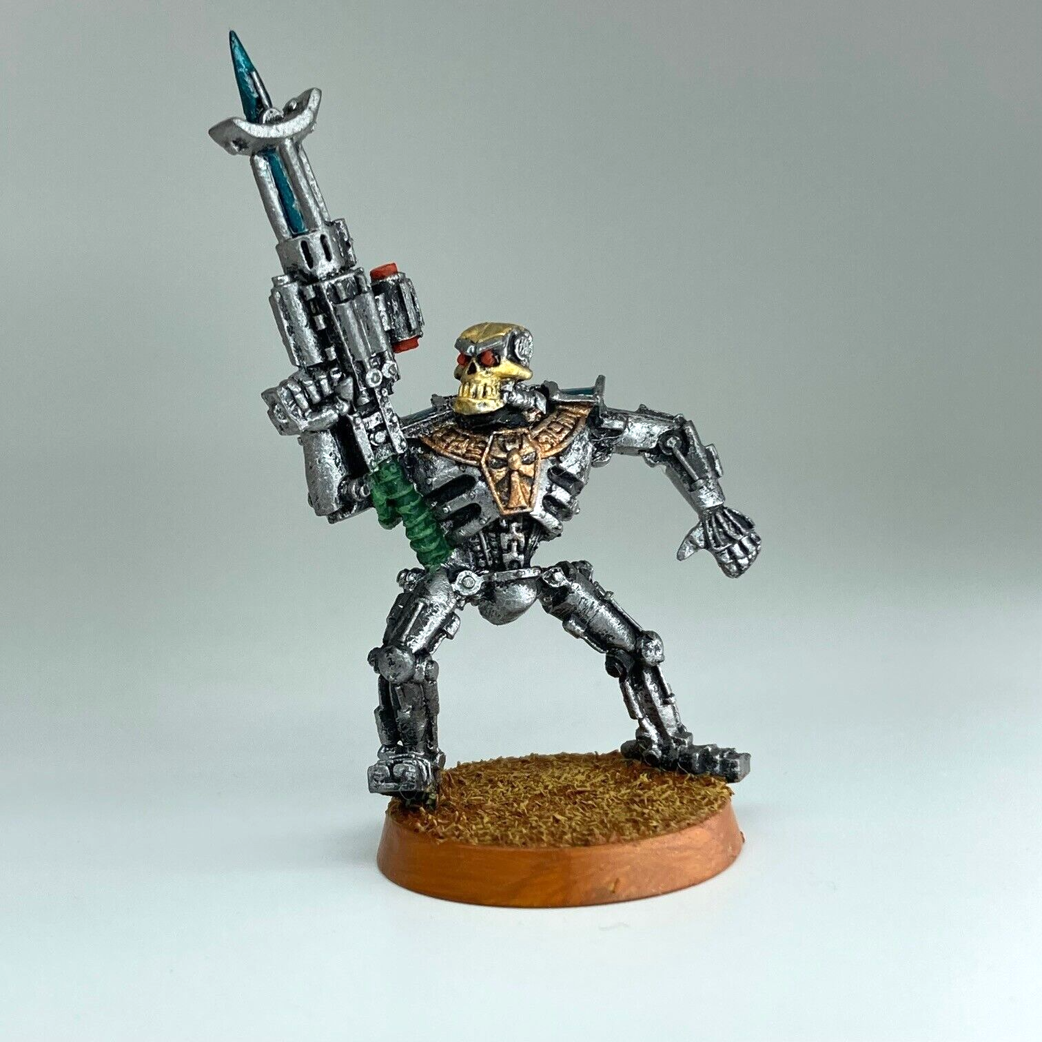 Original necron warrior - 1993 - painted - warhammer 40k classic metal x375