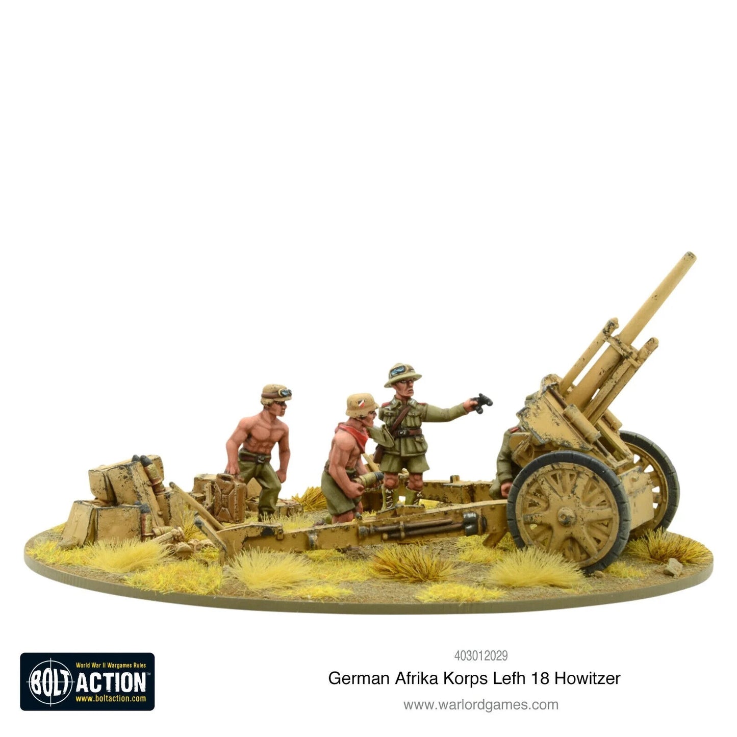 Afrika Korps LeFH 18 10.5cm Med' Artillery Warlord Games Bolt Action Miniatures