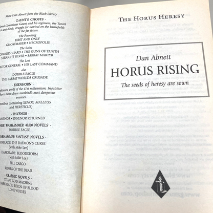 Horus Rising 2006 - Dan Abnett - Paperback - Black Library Horus Heresy M990