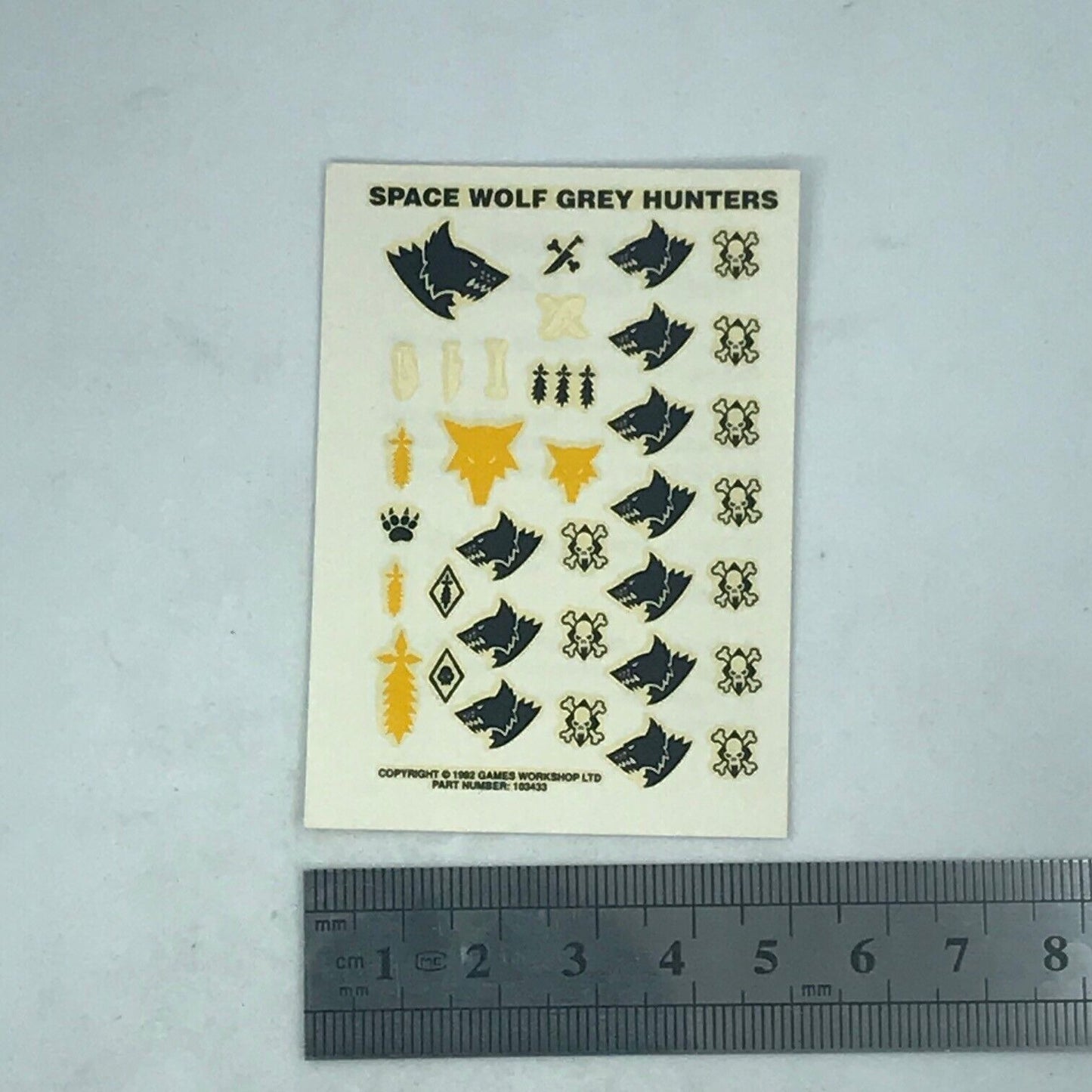 Classic Space Wolves Grey Hunters Transfer Sheet - Warhammer 40K T182