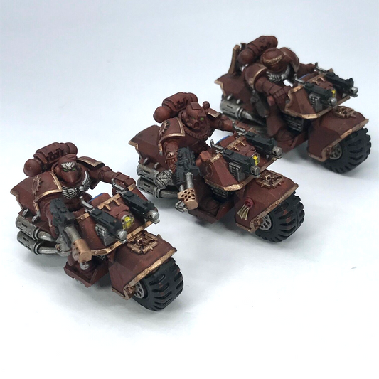 Blood Angel Space Marines Attack Bike Squad - Painted - Warhammer 40K C2532