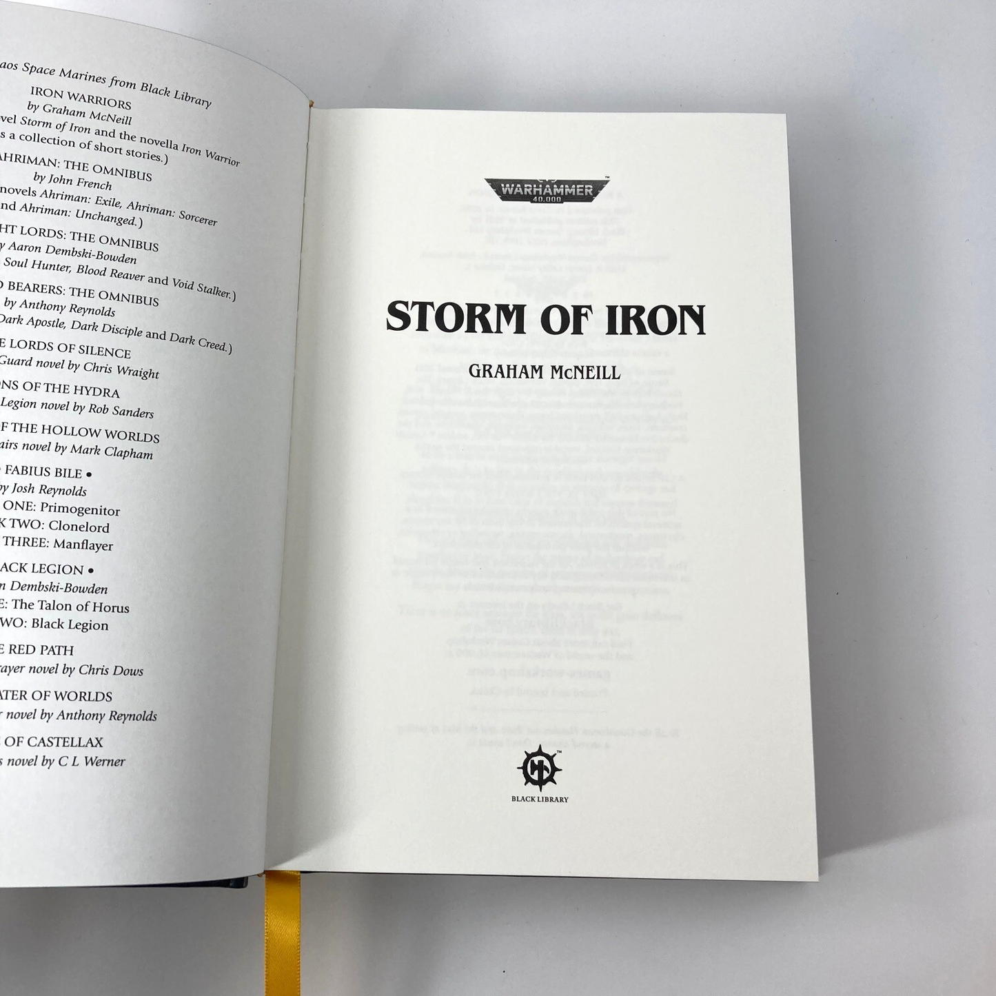 Storm Of Iron - Graham McNeill Collectors Edition Black Library Warhammer M1813