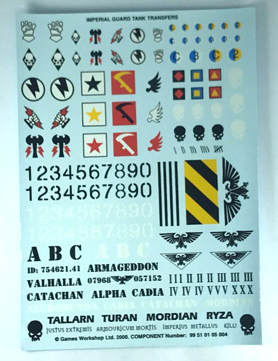 Classic Imperial Guard Tank Transfer Sheet Decal - Warhammer 40K T21