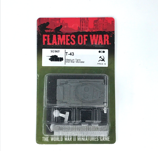 WW2 Soviet T-43 Tank - Sealed Blister Unpainted - Flames of War C1532