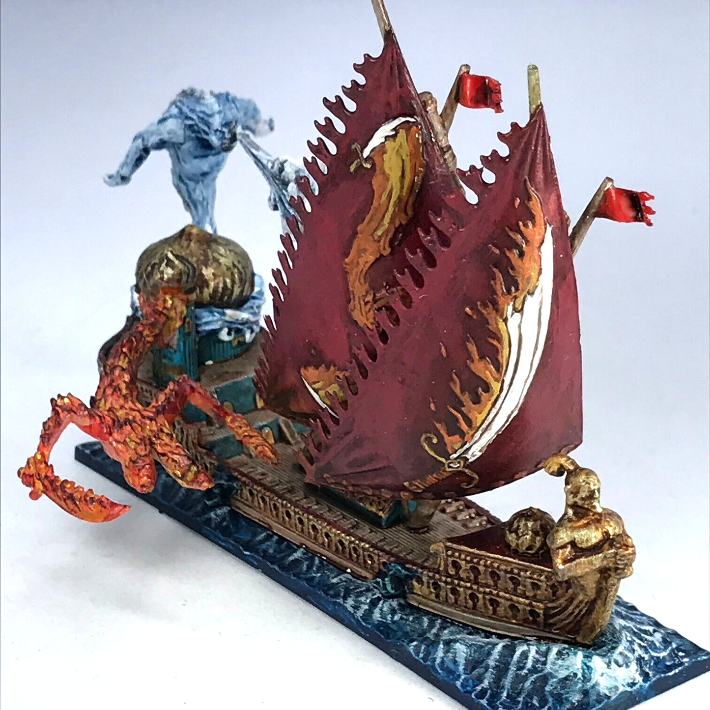 Dreadfleet The Flaming Scimitar Ship - Painted - Warhammer Board Game C3716