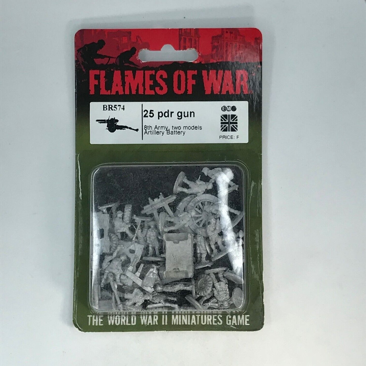 Metal Allied British 25 Pdr Gun Artillery Blister WW2 - Flames of War C2322