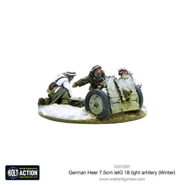 German Heer 7.5 Leig 18 Artillery (Winter) Warlord Games Bolt Action Miniatures