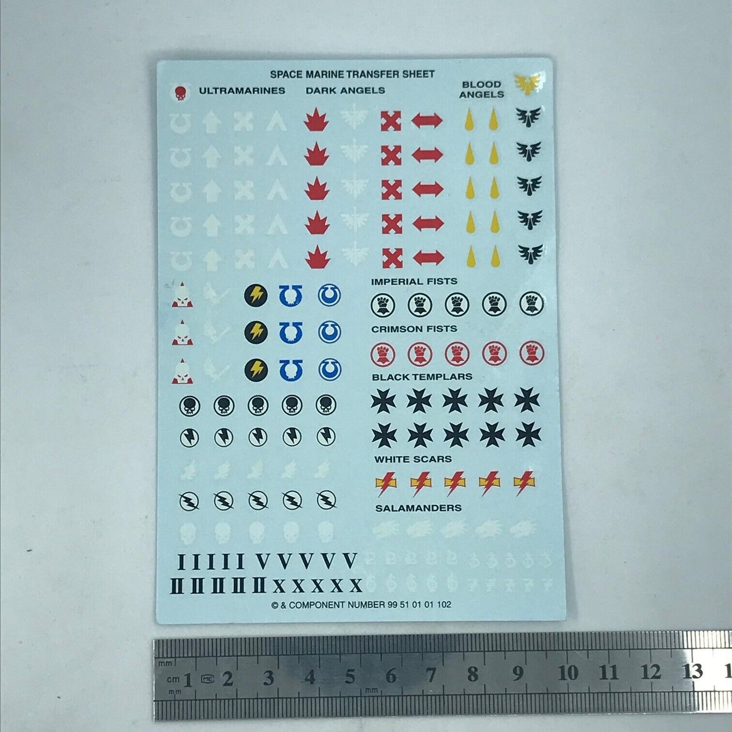 Space Marine Transfer Sheet - Warhammer 40K T47